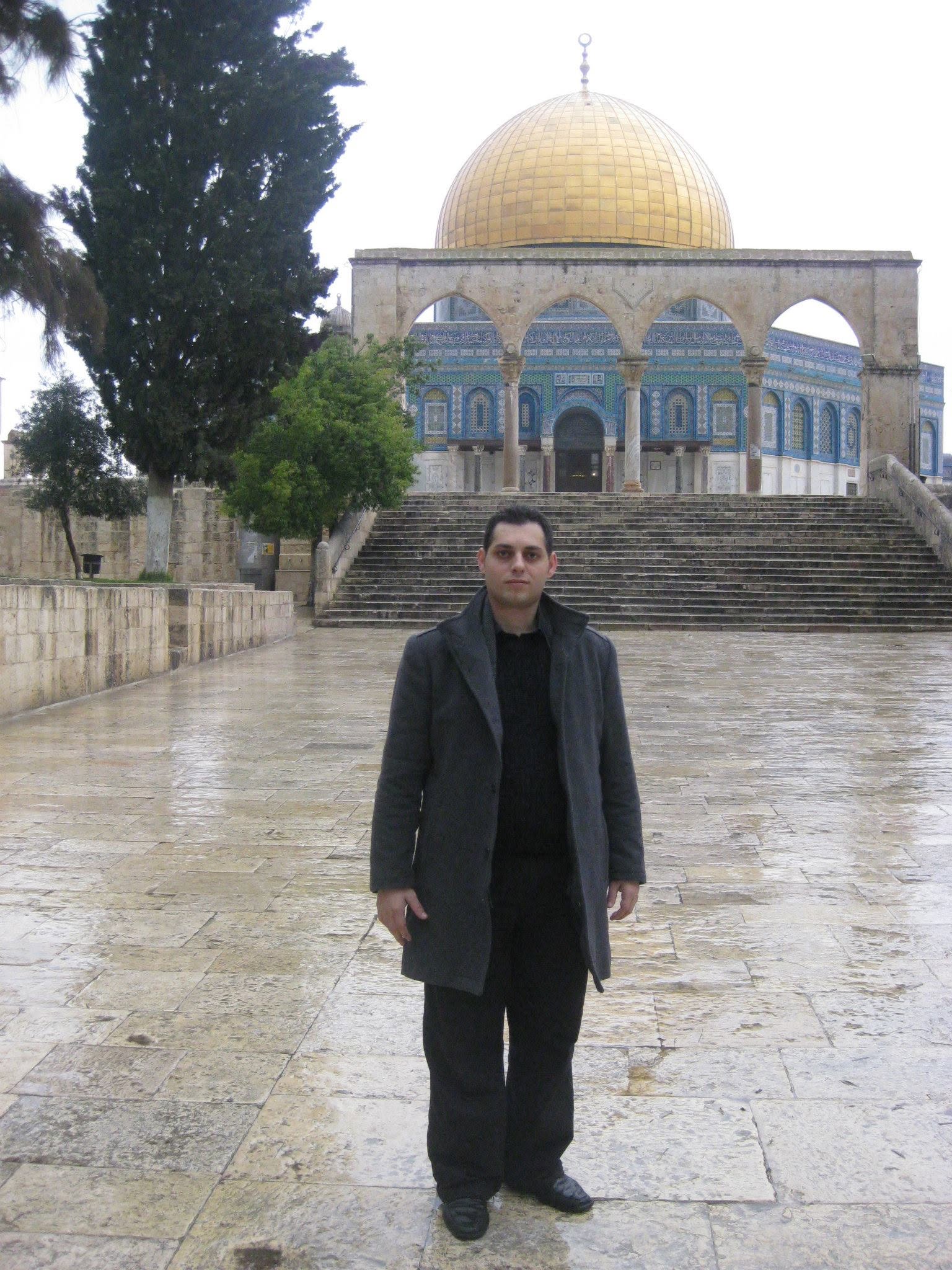 Ahmed visiting the Dome of the Rock in Jerusalem